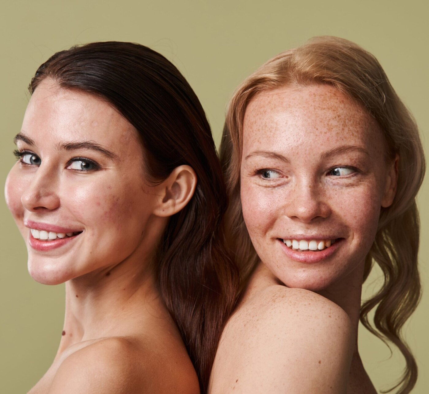 Two women smiling